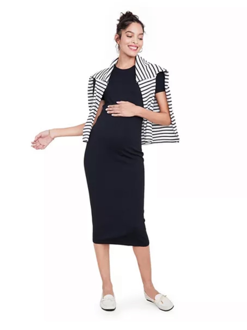 Hatch Black Midi Maternity Dress NWTs